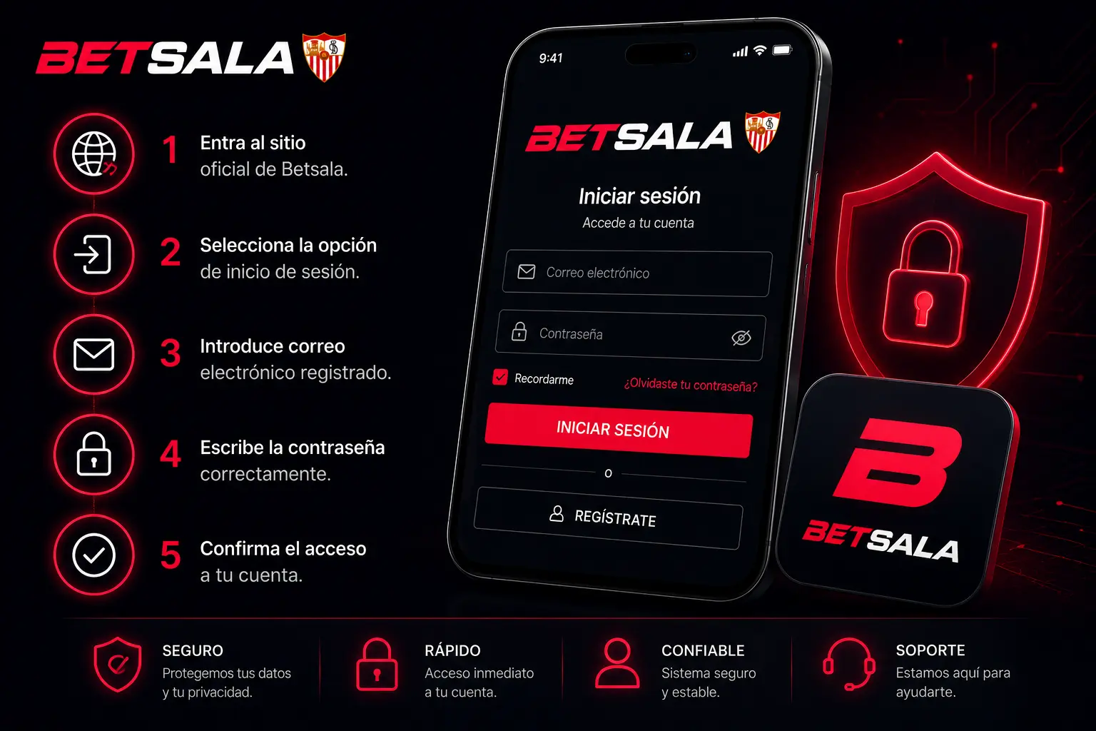 Proceso de inicio de sesión en Betsala 
